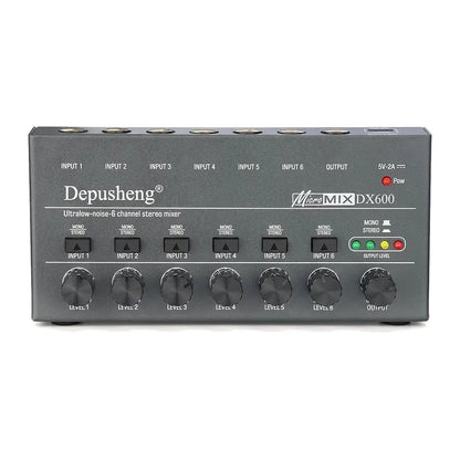 Depusheng DX600, mini mixer audio 6 voies, mélangeur de ligne