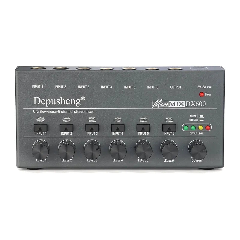 Depusheng DX600, mini mixer audio 6 voies, mélangeur de ligne