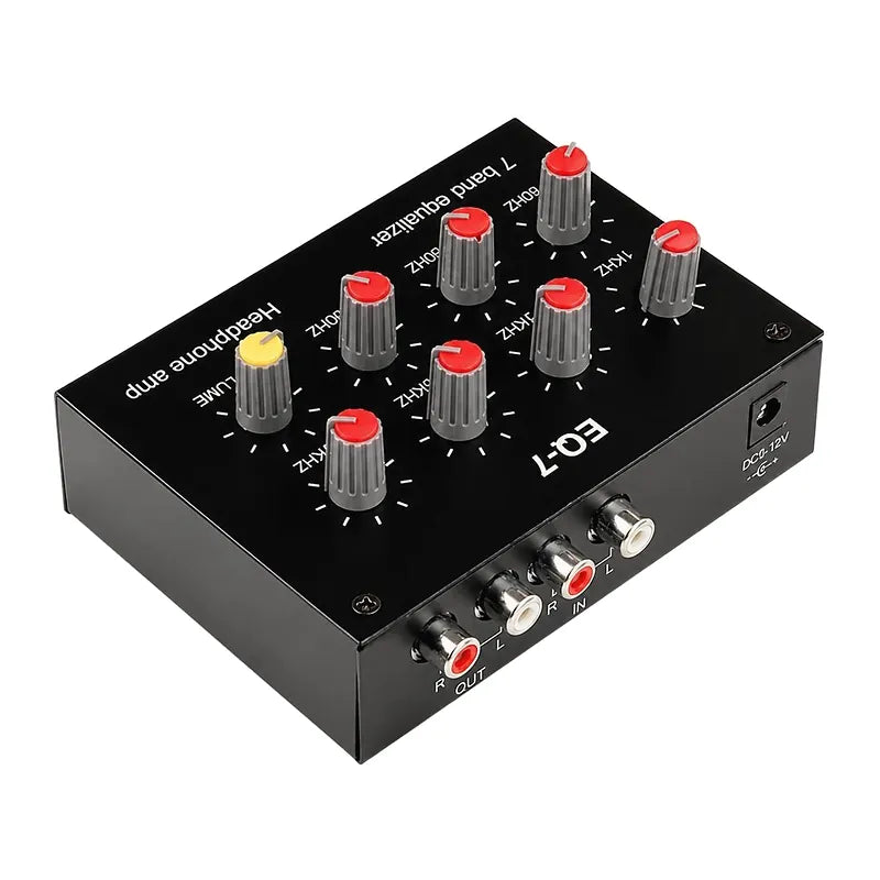 Égaliseur 7 bandes EQ-7 avec ampli casque, RCA et USB, vue 2