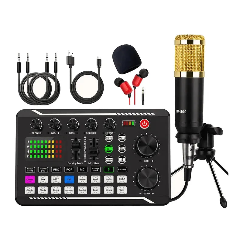 Kit micro BM-800 et carte son live, kit podcast et karaoké, vue 2