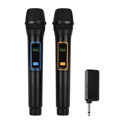 LMBGM W6, 2 micros sans fil karaoké rechargeables, récepteur jack