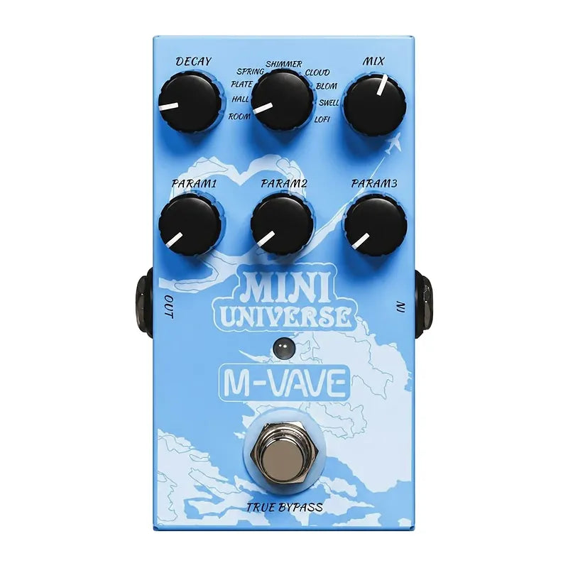 M-VAVE Mini Universe, pédale reverb guitare, 9 réverbérations